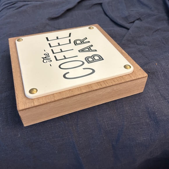 The Coffee Bar sign wooden square decor wall art - Picture 6 of 10